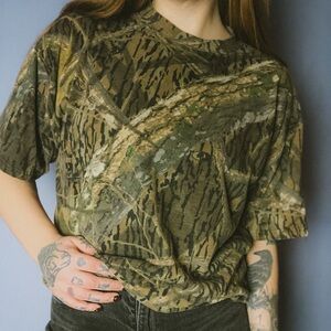 Basic Editions Men's Camouflage Short Sleeve Tee